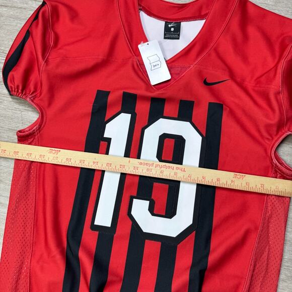 Georgia Rutgers Nike Football Jersey Mens Sz L Black Red Striped Throwback #19 - Picture 6 of 9